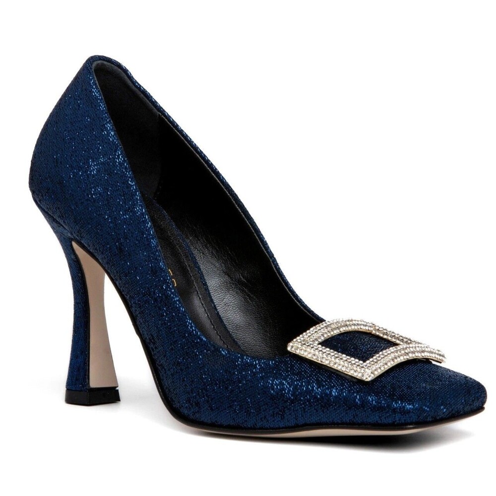 Beauthsoles Robyn Shreiber Daisy Pumps Navy Metallic Heel Dressy Shoes Sz 5 New